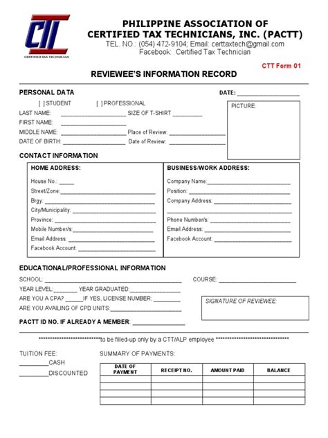 certified tax technician|Examination – PACTT, Inc..